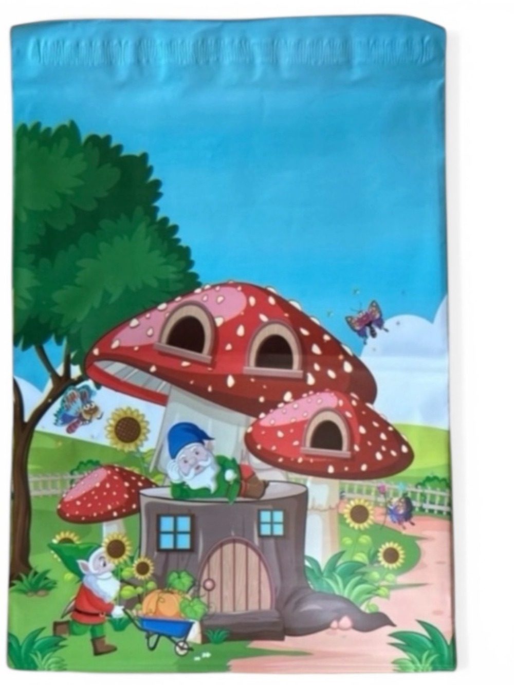 25 10X13 Poly Mailers Gnome Mushroom House, Shipping Envelopes PRICE IS FIRM - Picture 4 of 8